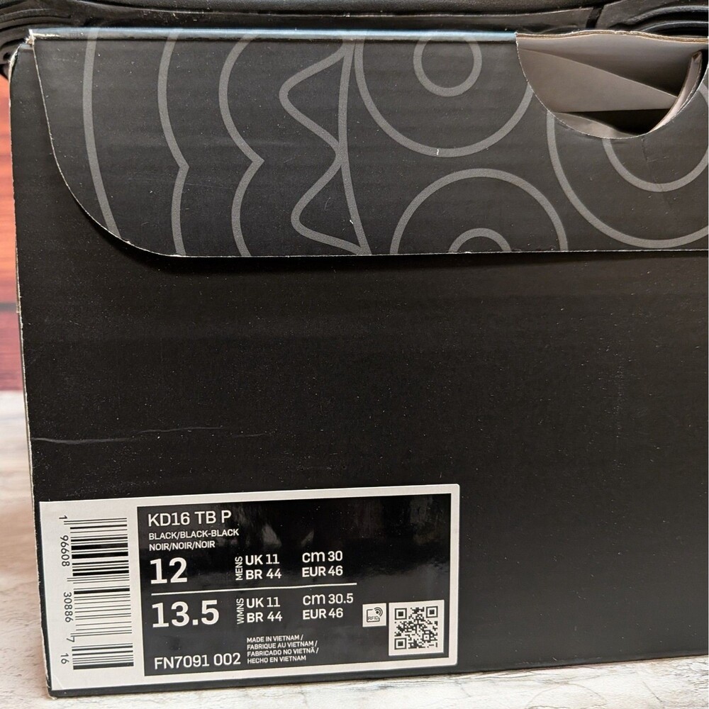 Nike KD16 Kevin Durant TB Promo Men's 12 Black Basketball Shoes FN7091-002 - Picture 9 of 10